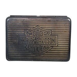 Vintage Harley Davidson Metal Cigarette Case Card Holder Biker Collectible